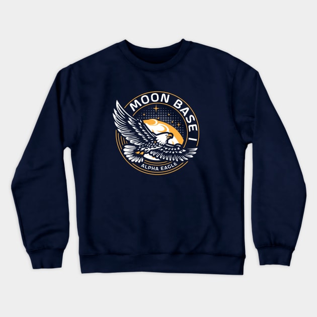 Moonbase 1: Alpha Eagle Crewneck Sweatshirt by Yotebeth